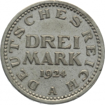 Weimar 3 Reichsmark 1924 A